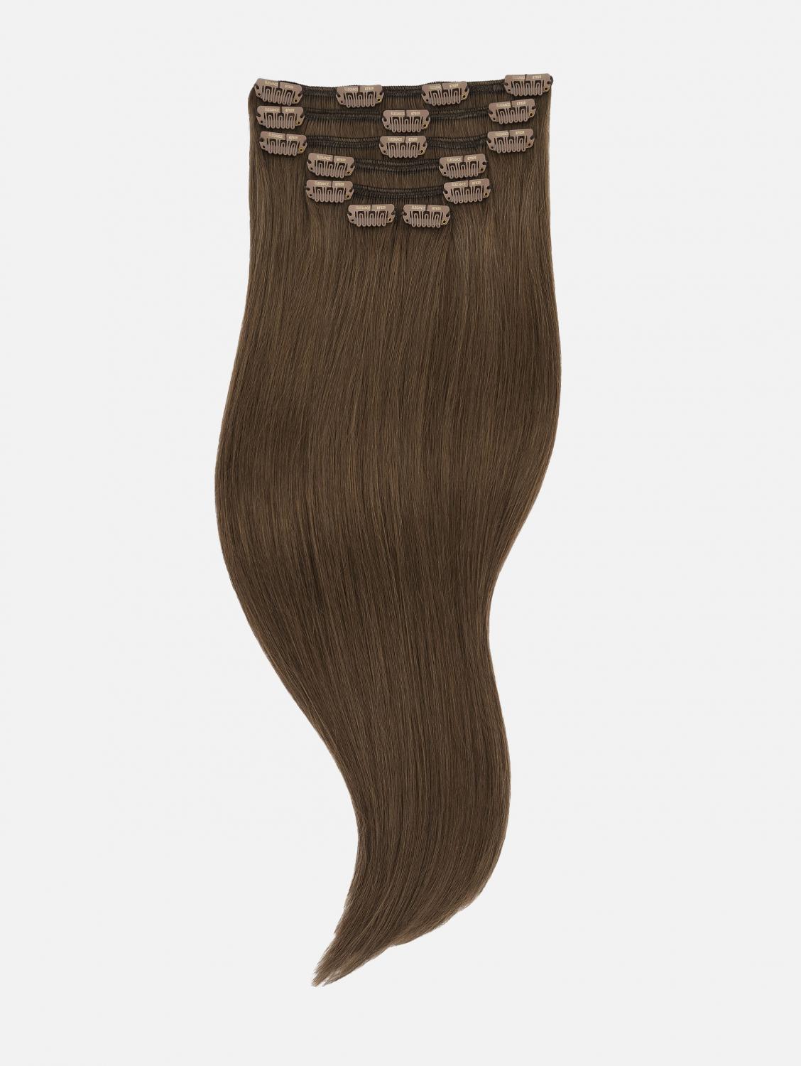 Clip-In Extensions Set VOLUME Original Seidenglatt - 7-teilig (125g), #4 (Mocha Brown) | 50cm