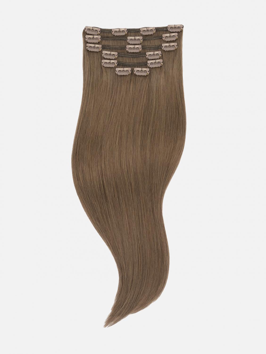 Clip-In Extensions Set VOLUME Original Seidenglatt - 7-teilig (125g), #6 (Chestnut Brown) | 50cm