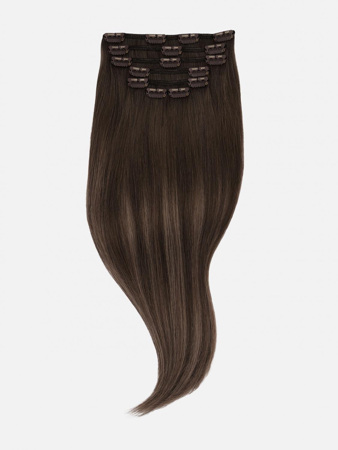 Clip-In Extensions Set VOLUME Original Seidenglatt - 7-teilig (125g), #B2/6 (Chocolate Brown Balayage) | 50cm