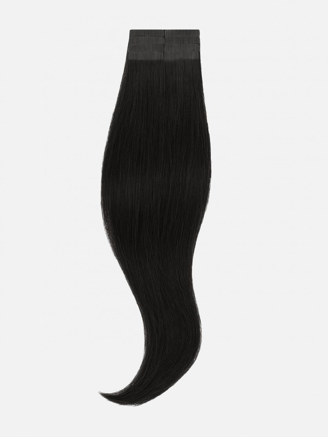 Tape Extensions Original Seidenglatt - 8 Stück, #1 (Jet Black) | 50cm