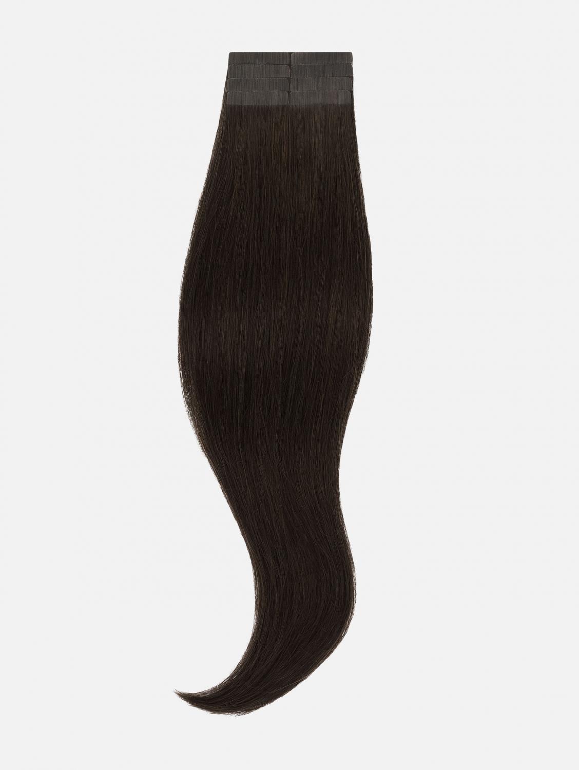 Tape Extensions Original Seidenglatt - 8 Stück, #1B (Dark Brown) | 50cm