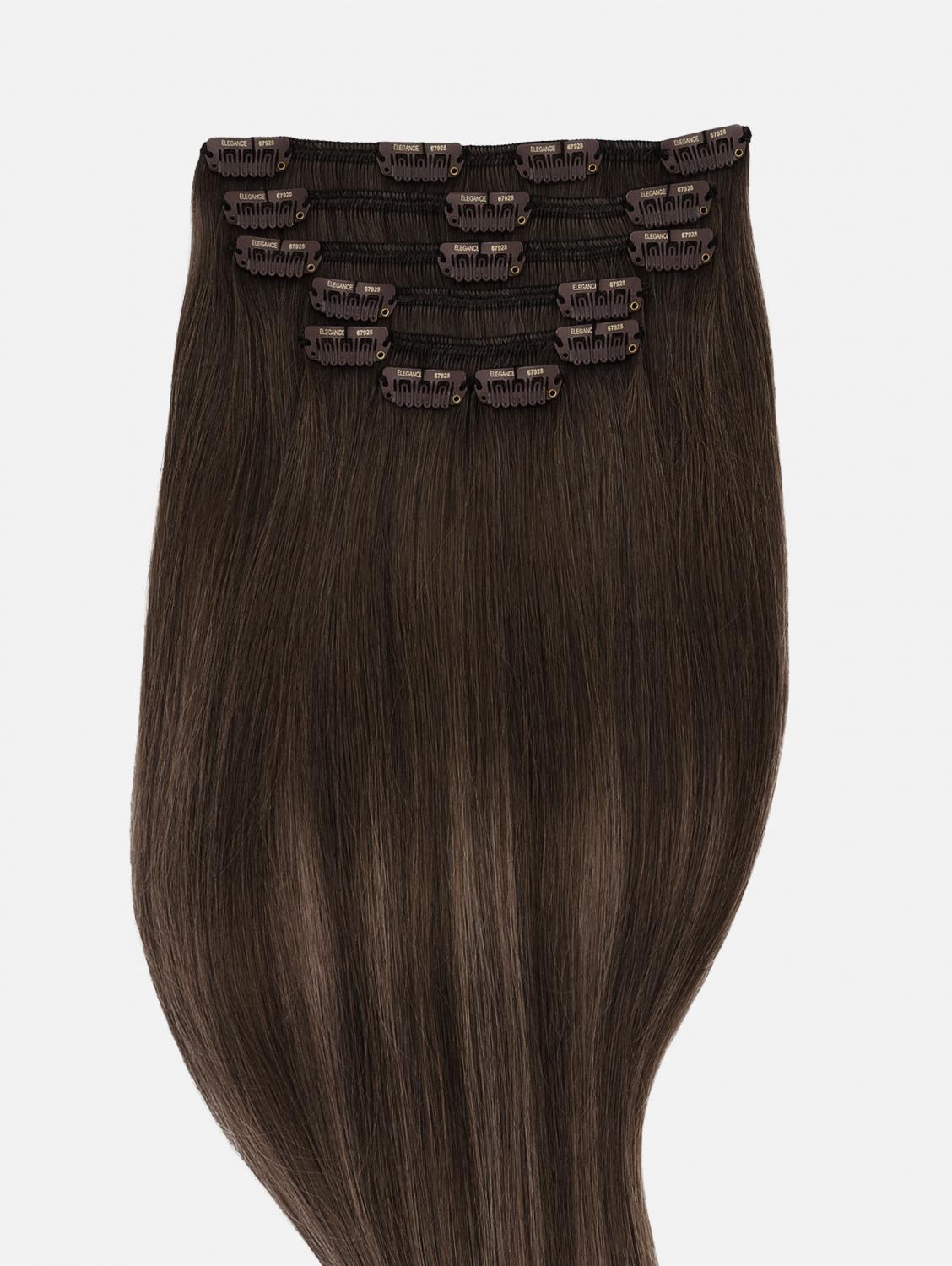 Clip-In Extensions Set VOLUME Original Seidenglatt - 7-teilig (125g), #B2/6 (Chocolate Brown Balayage) | 50cm