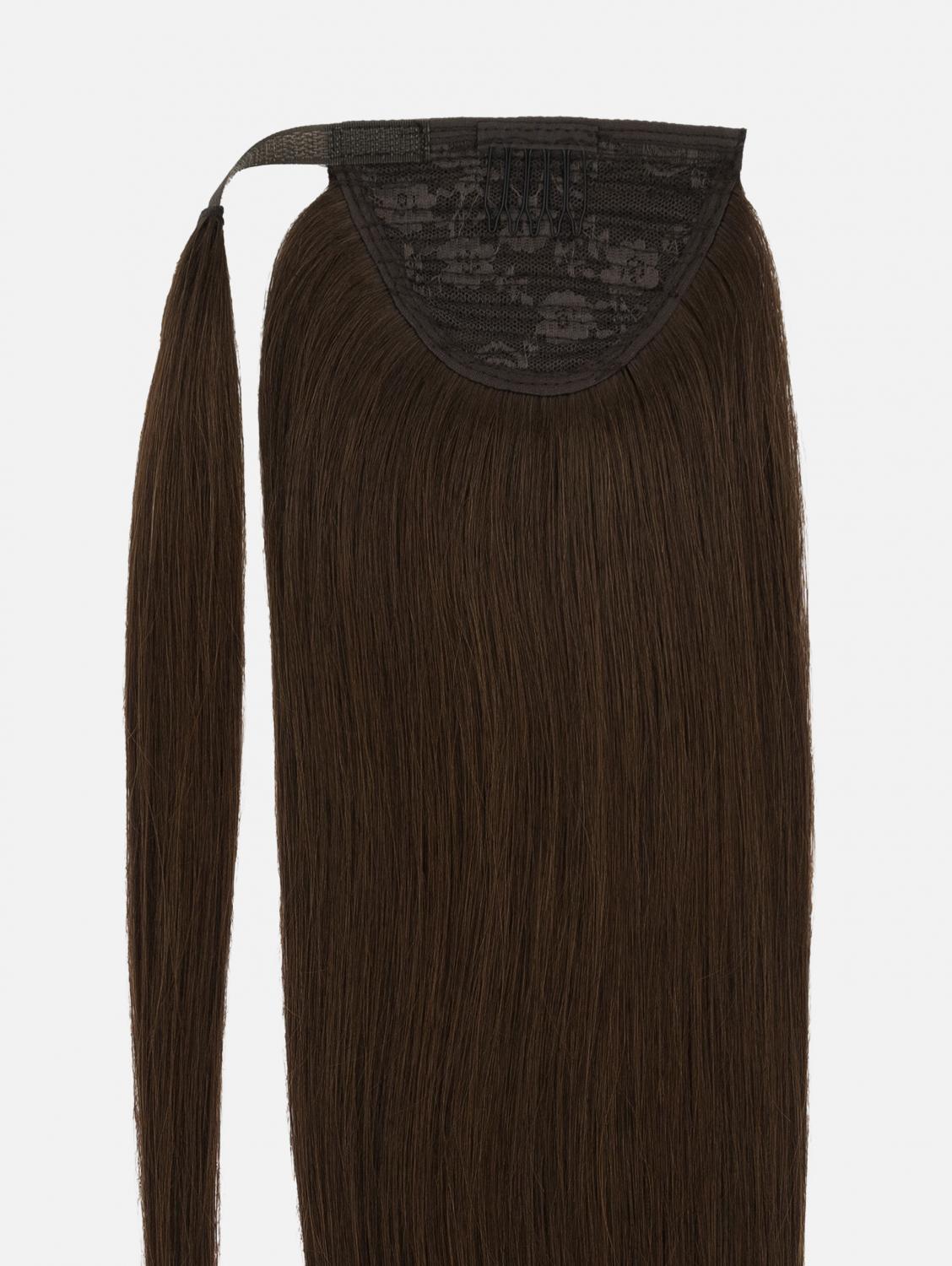 Ponytail Extensions Echthaar Original Clip-In - 90g, #2 (Chocolate Brown) | 55cm