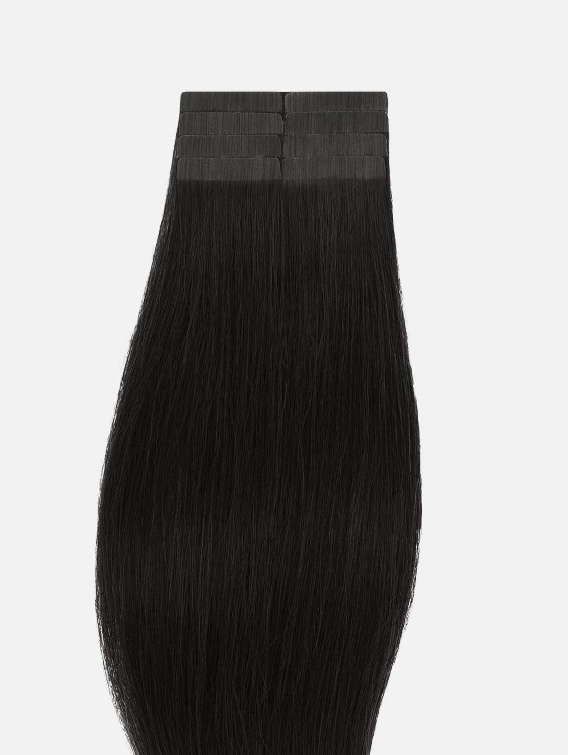 Tape Extensions Original Seidenglatt - 8 Stück, #1 (Jet Black) | 50cm