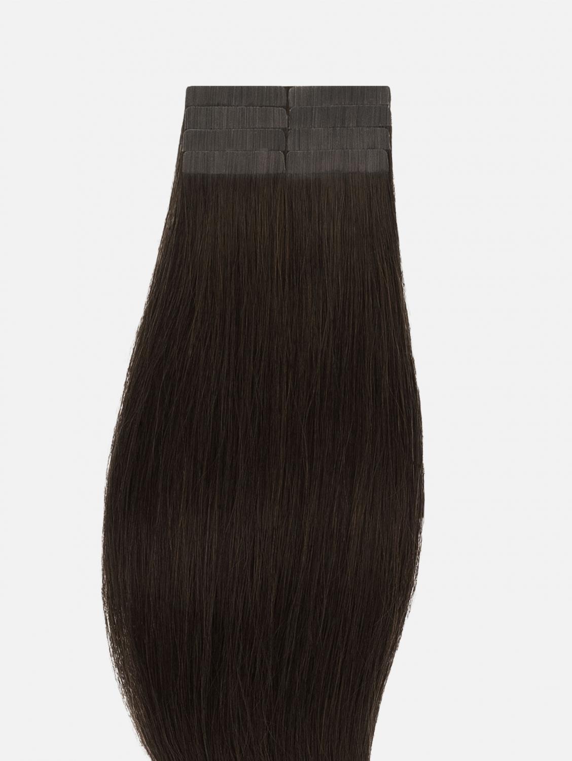 Tape Extensions Original Seidenglatt - 8 Stück, #1B (Dark Brown) | 50cm