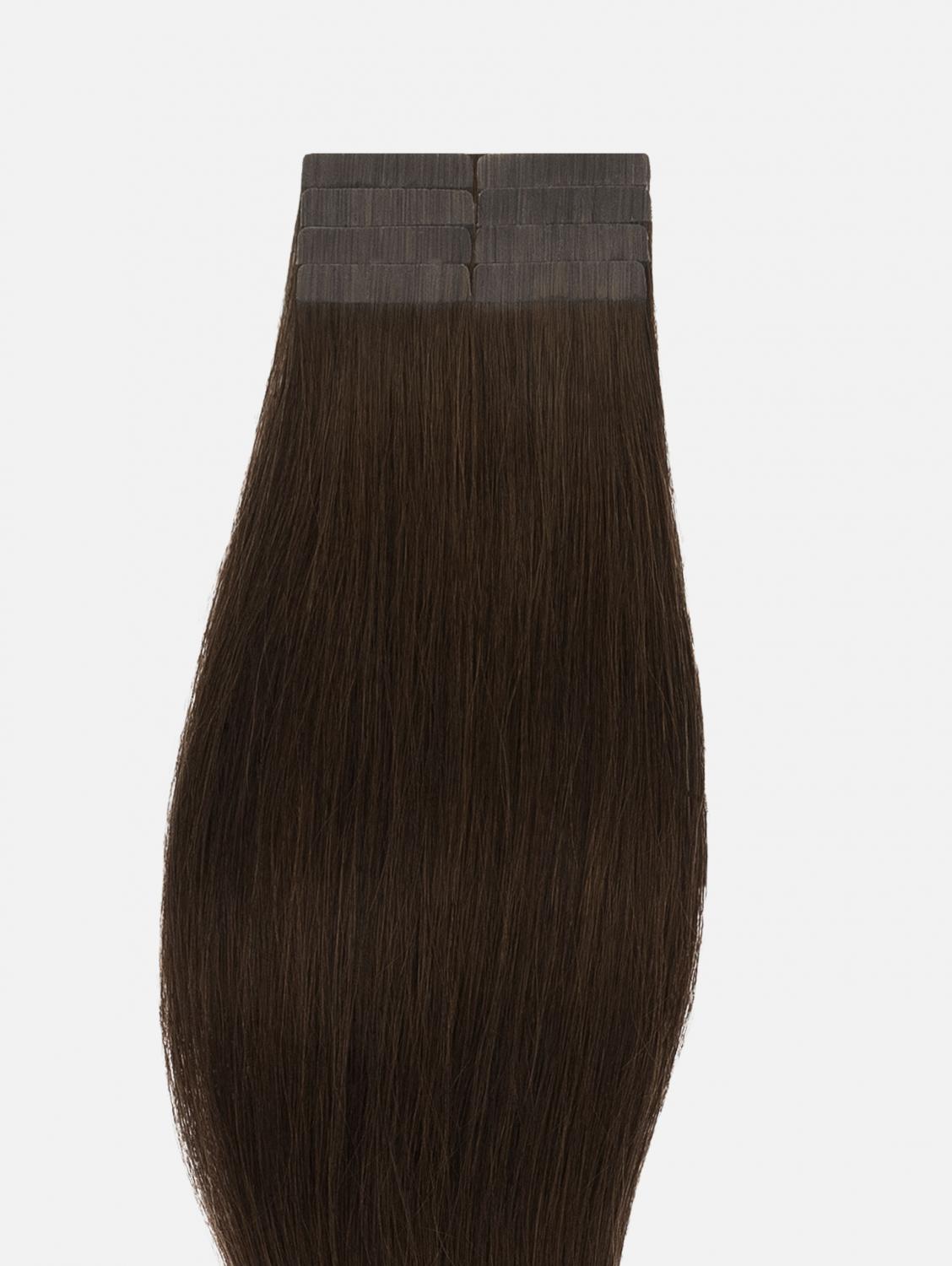 Tape Extensions Original Seidenglatt - 8 Stück, #2 (Chocolate Brown) | 50cm