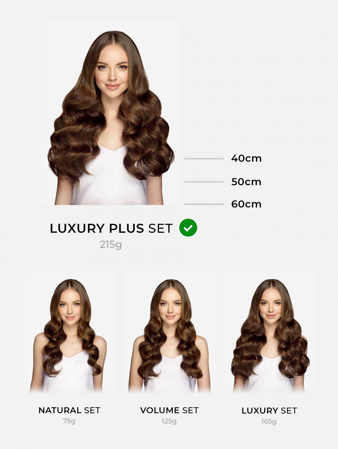 Clip-In Extensions Set LUXURY PLUS Original Seidenglatt